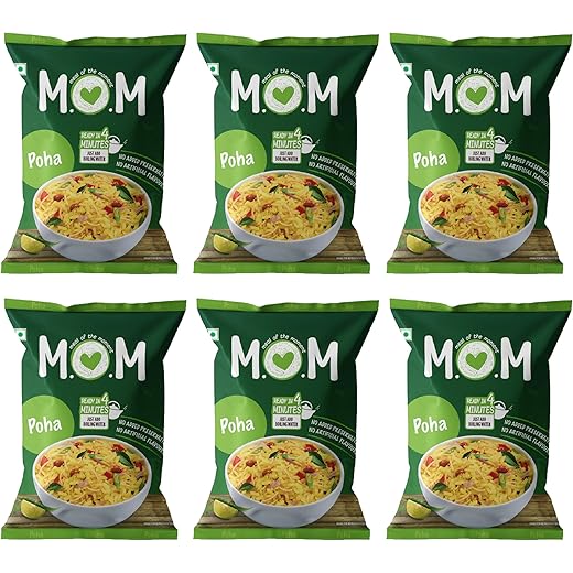 MOM Meal of the Moment Poha Pouch 80/60 gm Pack of 6 Ready