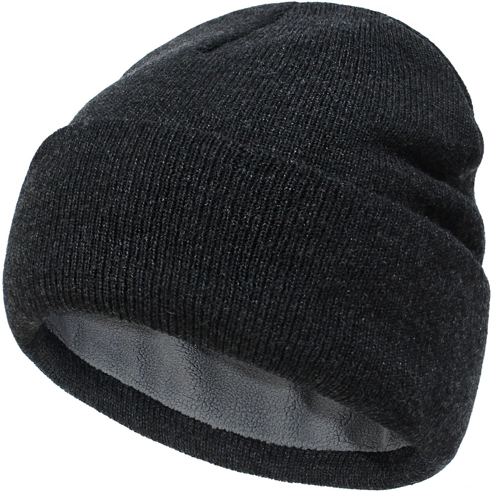 DRESHOW Warm Knit Beanie for Women Men Winter Beanie Hats for Unisex Soft Slouchy Warm Cuffed Cap for Cold Weather