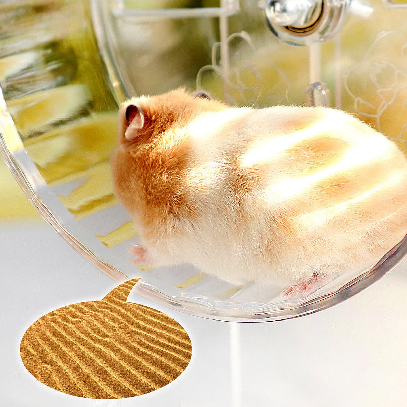 lazYYzal Rueda silenciosa para hámster, accesorios de ruedas de ejercicio para hámster, ruedas silenciosas, soporte ajustable para hámsteres, ratones u otros animales pequeños (8.3 pulgadas