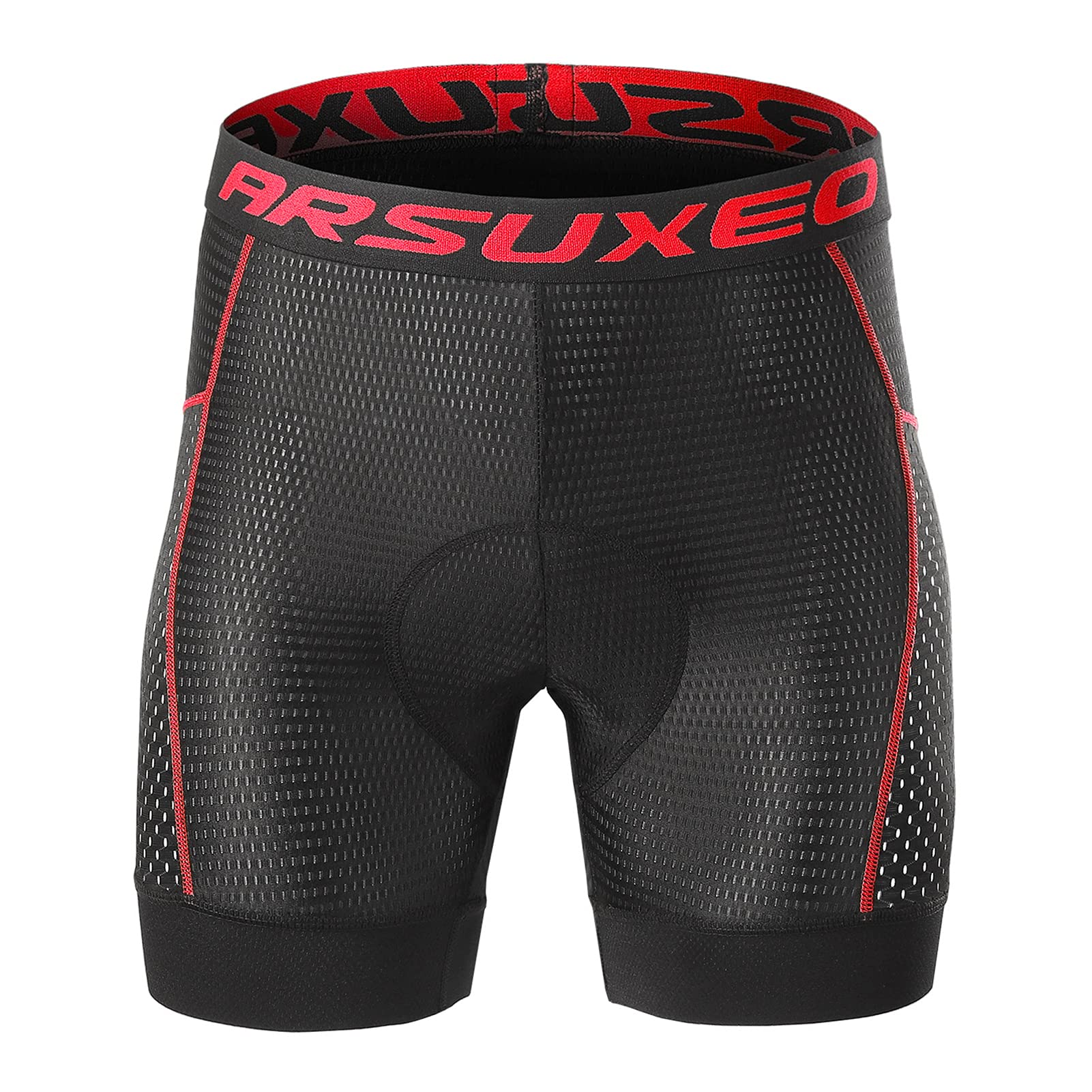 Lixada Radlerhose Herren mit Sitzpolster 5D Gepolsterte Fahrradhose kurz Atmungsaktive Elastizität Schnelltrocknende Stoßfeste Herren Fahrrad Hosen Radhose