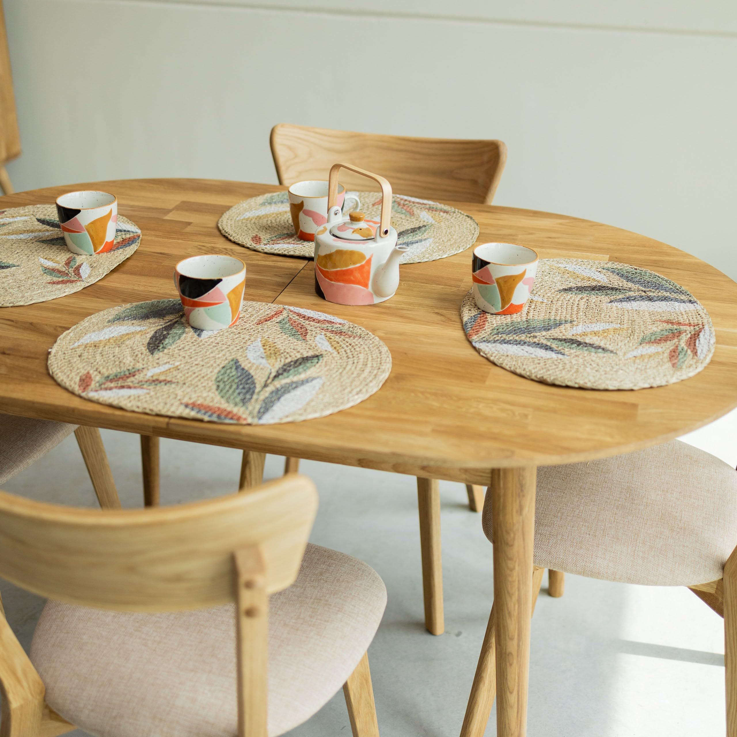 Esstisch Scandi 2 (oval, ausziehbar) • Ideal als großer Konferenztisch • Holztisch aus Massivholz (Eiche) • Eiche Natur • Tisch (140-175 x 90 x 75 cm)