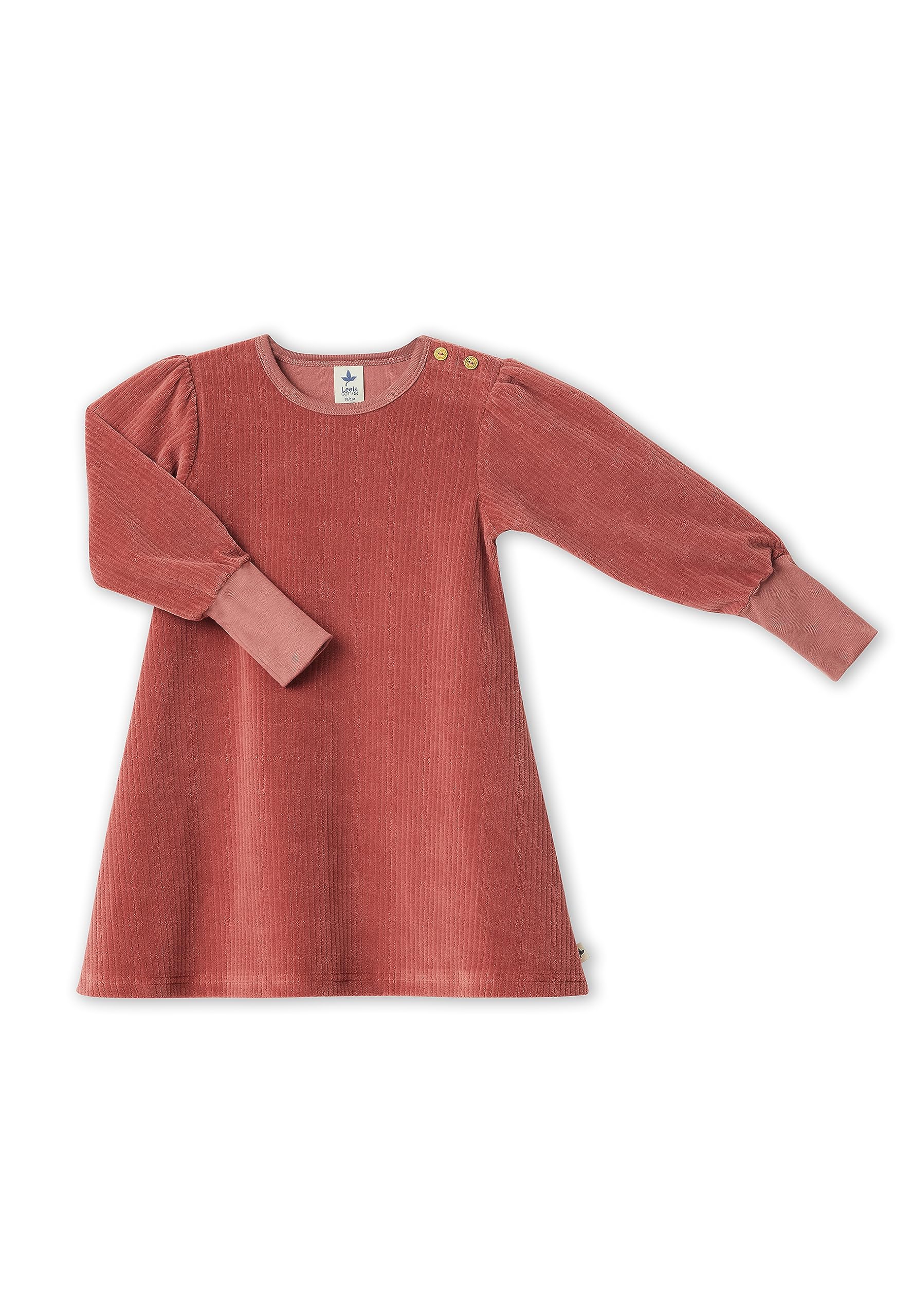 Leela Cotton Cordkleid, Bordeaux Vestire Bambine e Ragazze