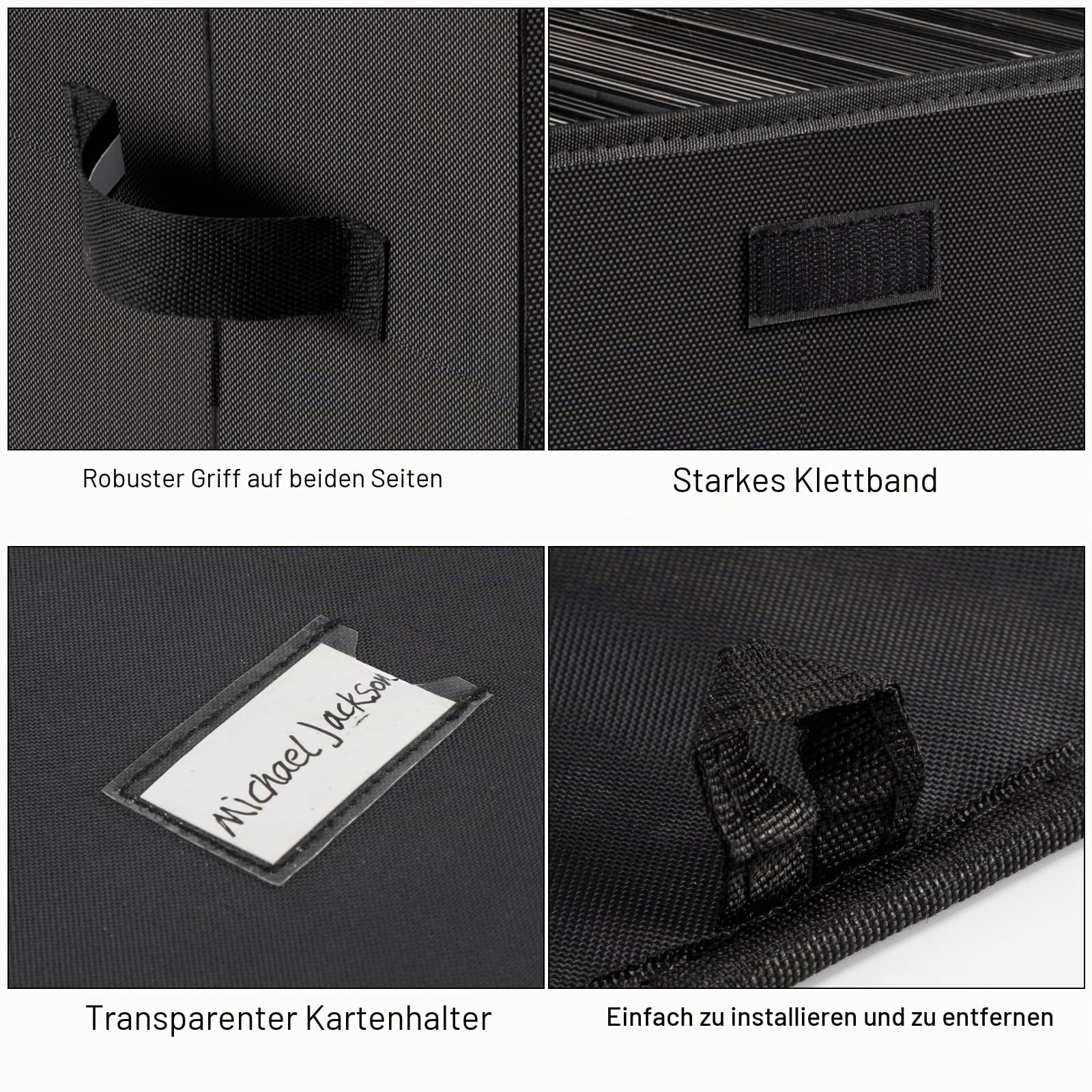 alavisxf xx 2er-Set Vinyl-Aufbewahrungsbox für 12"-LPs (30,5 cm) - Strapazierfähige Nylon-Box faltbar & stapelbar mit Deckel und Griff - 180 Schallplatten Lagerung(12")