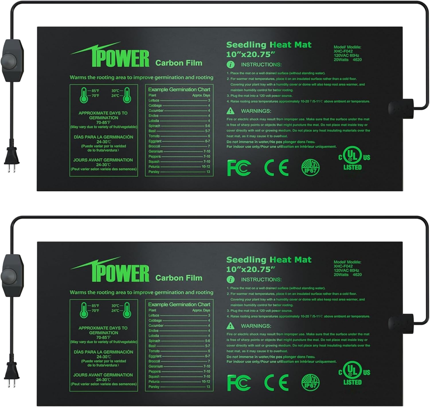 iPower Seedling Heat Mat Upgraded Technology, 48" X 20" Waterproof Durable Germination Station Heating Mat, Warm Hydroponic Pad for Indoor Home Gardening Seed Starter