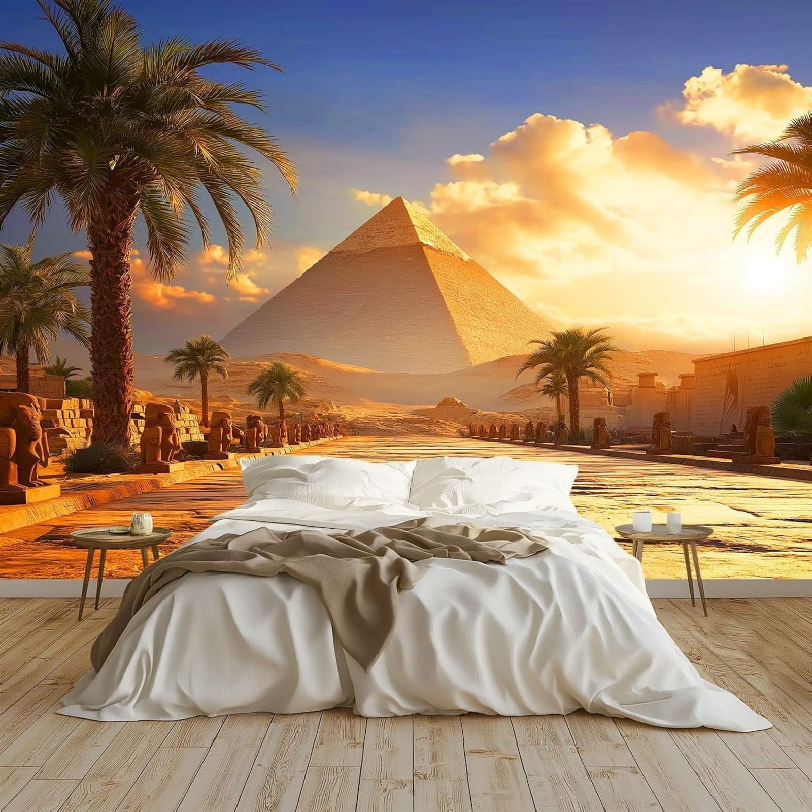 3D Effect XXL Non-woven Photo Wallpaper Retro Desert Architecture Plants, Yellow Wallpaper for Bedroom Living Room Children's Room, Modern Wall Decoration, 400cm x 280cm Stickers - Frameless Painting
