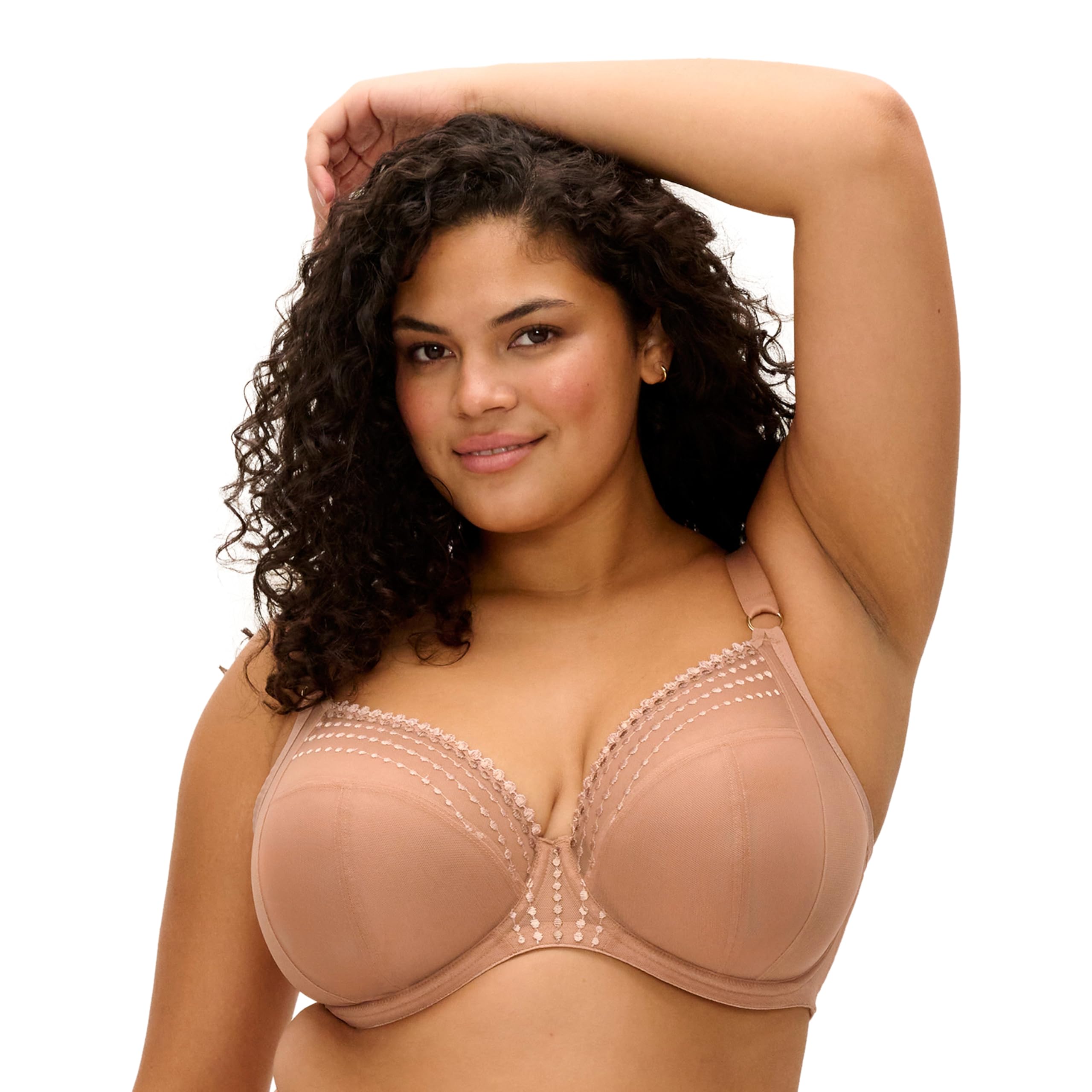 Elomi Women's Plus Size Matilda Underwire Plunge Bra, Caffe Au Lait, 34HH