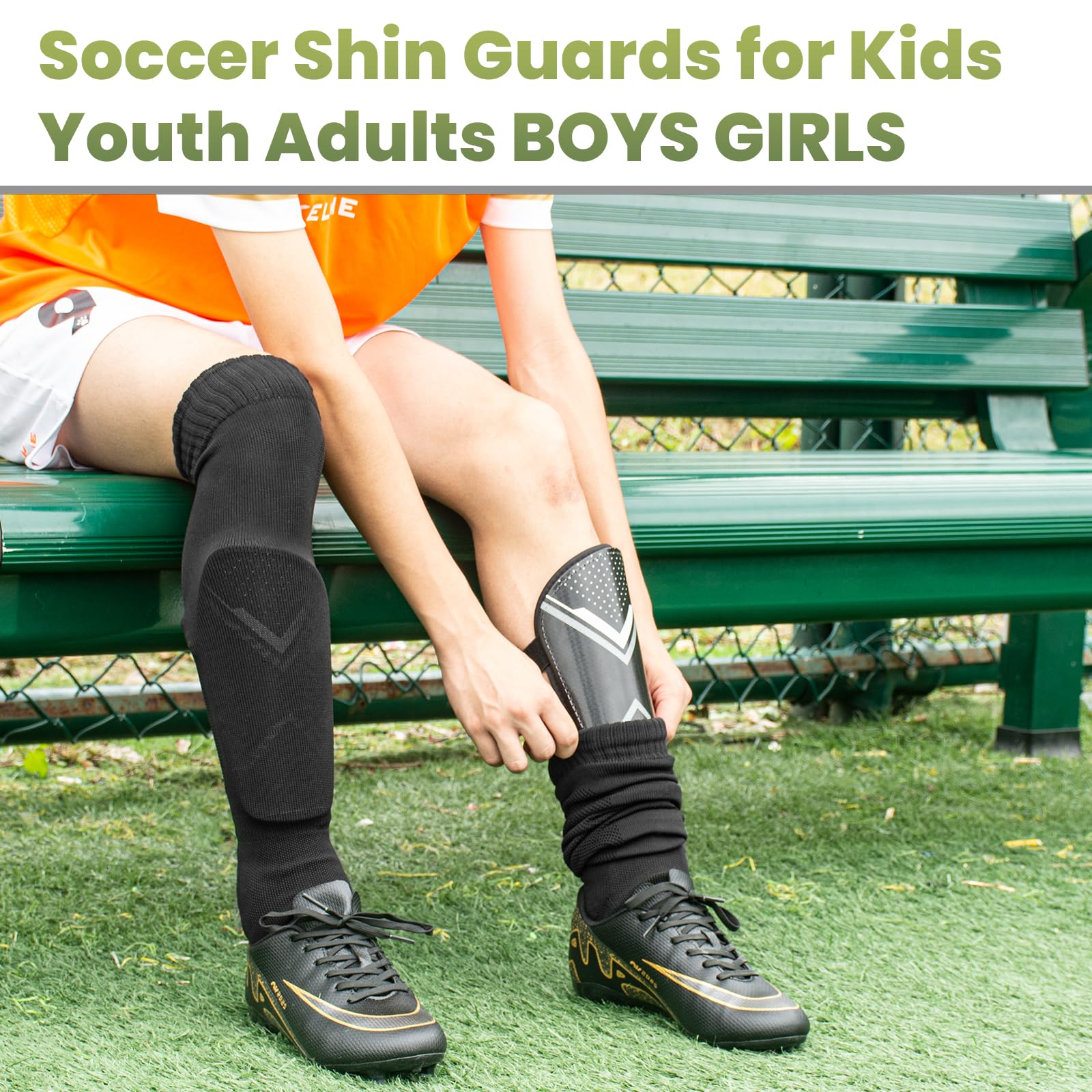 Espinilleras de fútbol para niños, jóvenes y adultos, espinilleras defensoras con protección de tobillo, equipo de fútbol para niños de 3, 5, 4-6, 7-9, 10-12 años, espinilleras de futol para