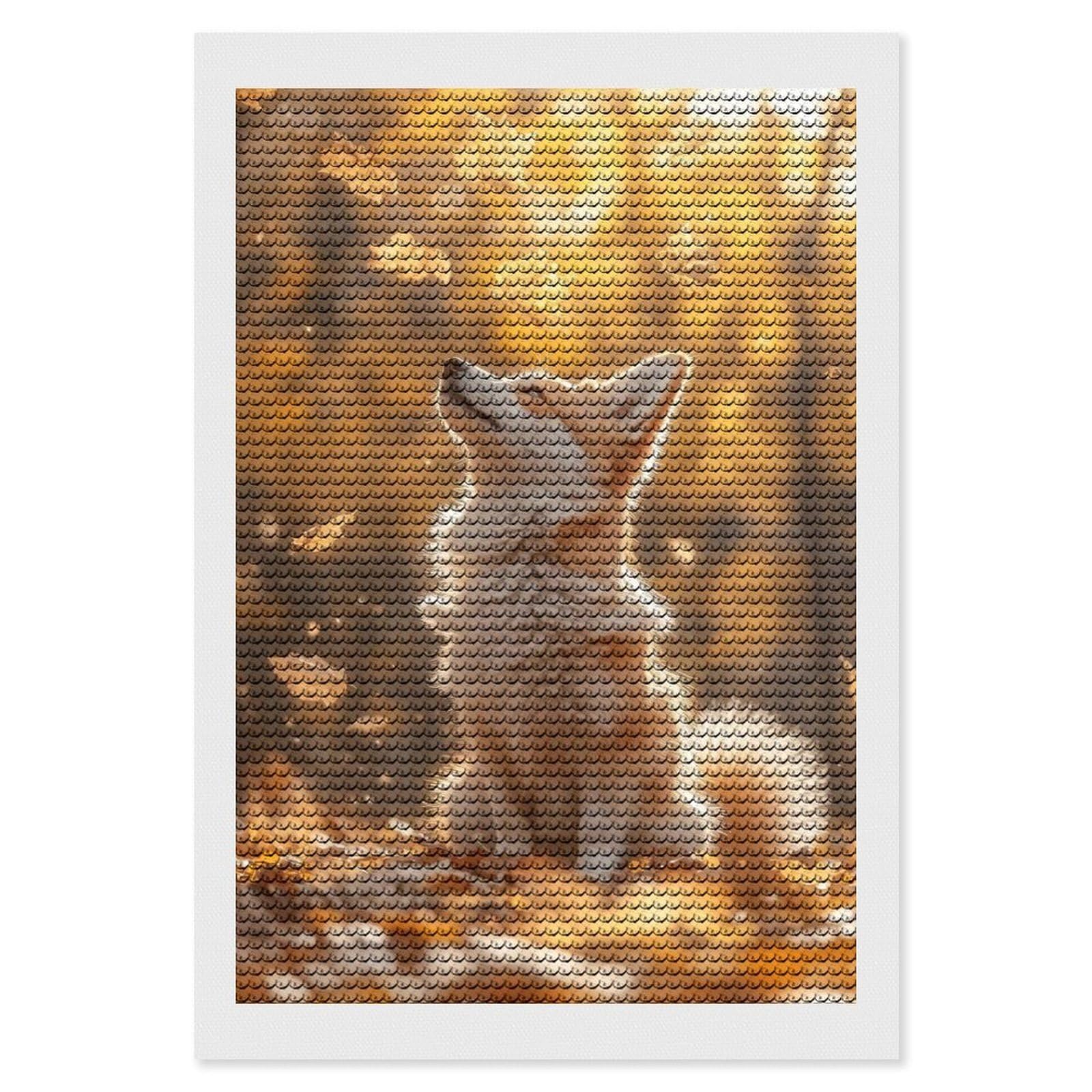 Junmoney Corgi in Autumn Leaves 5D Diamond Painting Kit 8"x12", Relaxing DIY, Mindful Craft Project, Full Kit Included, Thoughtful Present