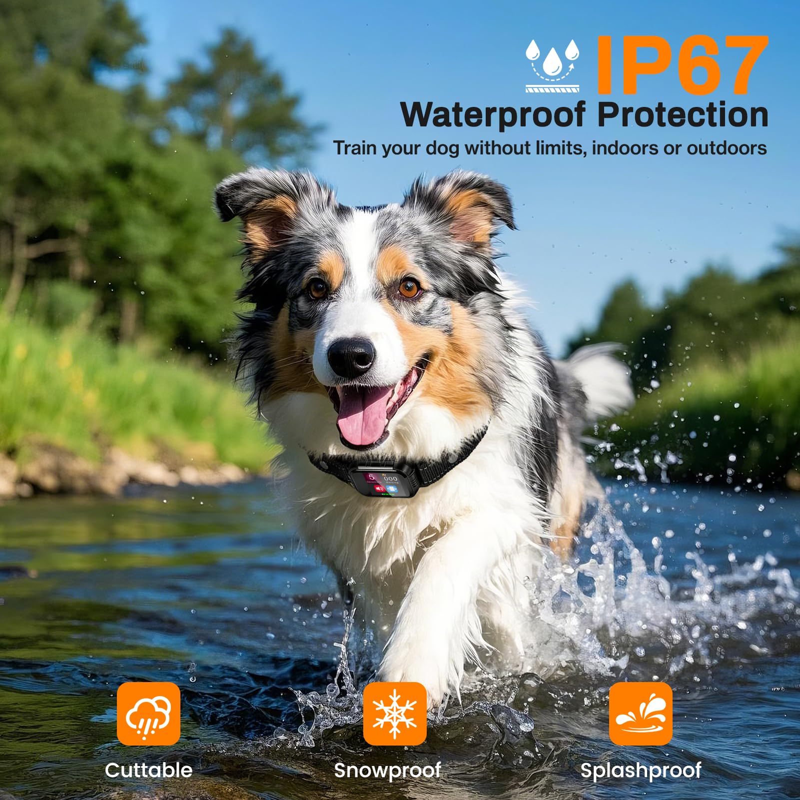 Collar Antiladridos Perros Grande Mediano Pequeño, Actualizado Collar Antiladridos para Perros con Giroscopio, 8 Niveles de Sensibilidad, 3 Modos de Eficiente Impermeable IP67 y Recargable