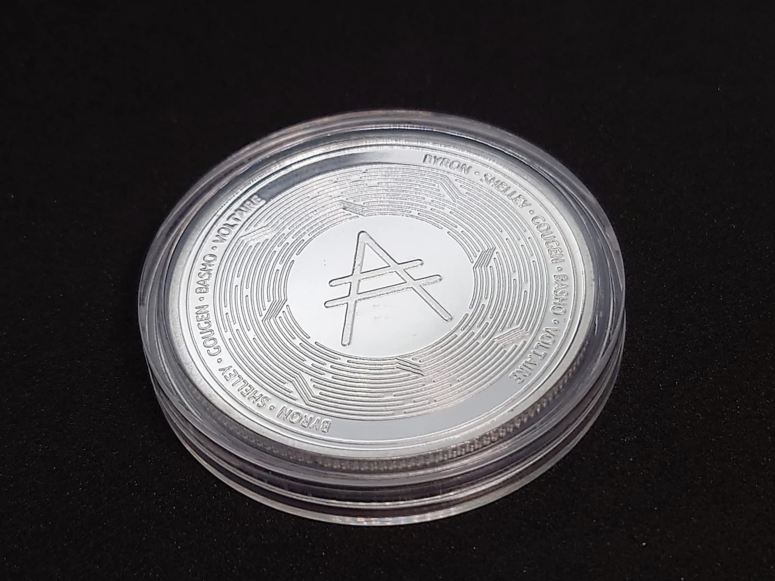 Amazon.co.jp: ADAコイン エイダコイン カルダノコイン adaコイン えいだこいん かるだのこいん 1枚 クリアケース付き  日本国内から発送（シルバー） : ホビー