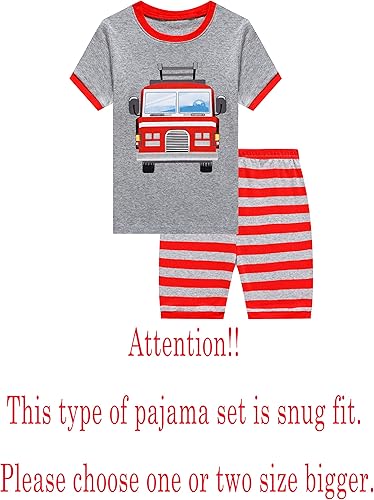 Miniatura 2 de Conjuntos de pijamas cortos de verano para niños grandes y pequeños, 100% algodón