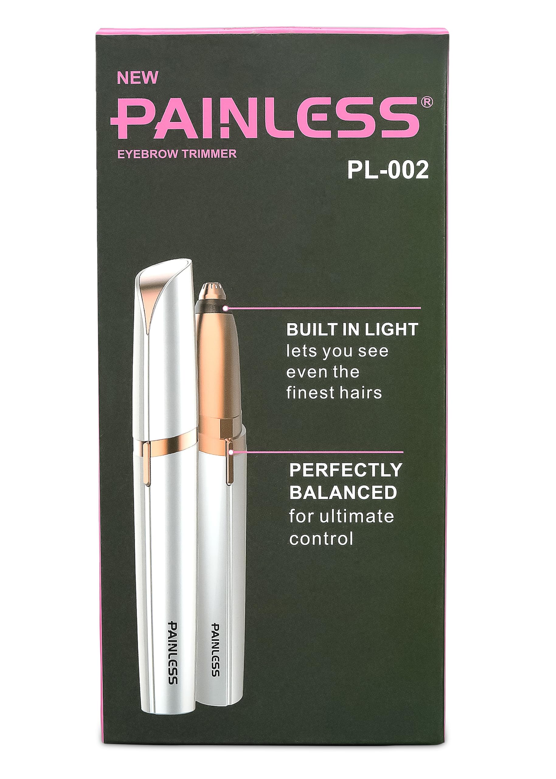 Brigin Painless Eyebrow Trimmer Women's Electric Eyebrow Razor: Epilator Eyebrow for Women Painless and Precision Eyebrow Trimmer for Woman, Grey