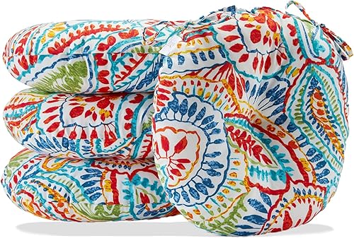 Miniatura 9 de Cojines redondos para sillas bistró para exteriores, cojines de asiento redondos de 15 pulgadas para sillas de patio al aire libre, 2 unidades