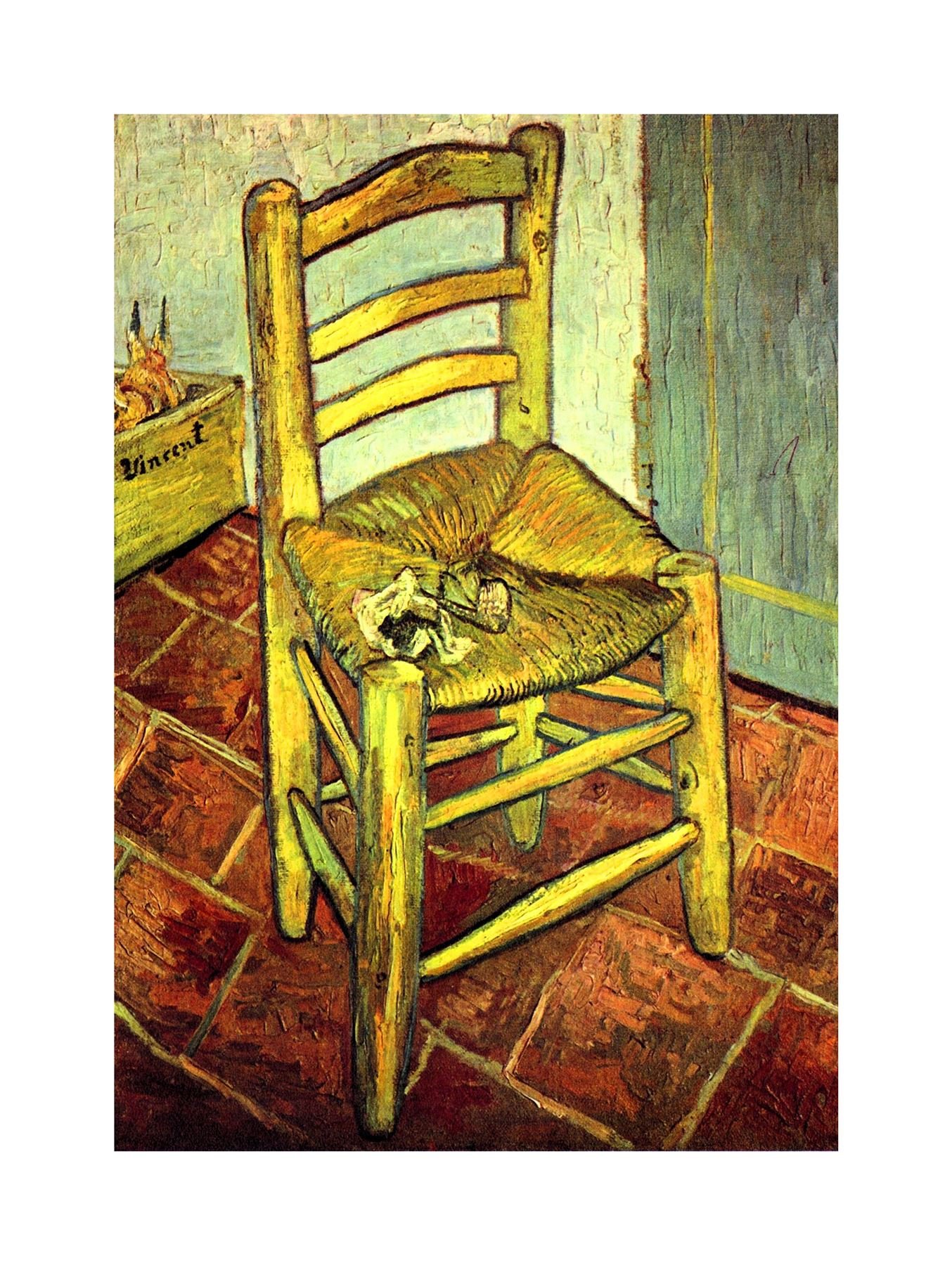 Wee Blue Coo Painting Van Gogh Vincent's Chair With Pipe Wall Art Print