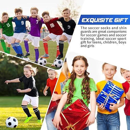 Miniatura 7 de Syhood - Espinilleras y calcetines de fútbol para niños pequeños, jóvenes, espinilleras de fútbol ligeras, equipo protector de fútbol para 3-5,