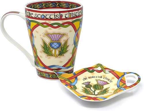 Miniatura 2 de Juego de taza de cardo escocés y soporte para bolsita de té