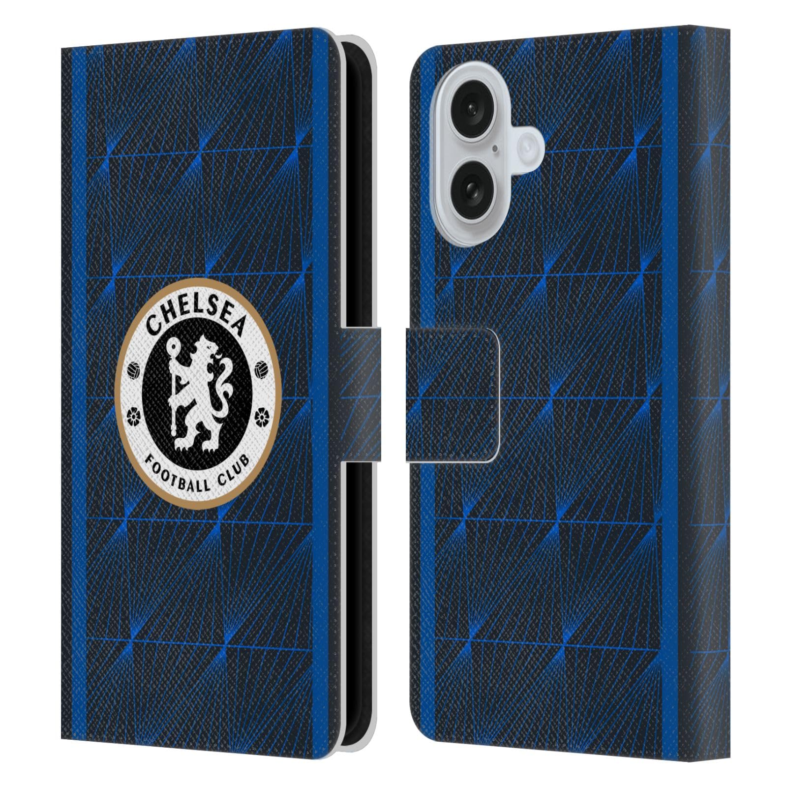 Head Case Designs Officially Licensed Chelsea Football Club Away 2023/24 Kit Leather Flip Case Compatible With Apple iPhone 16