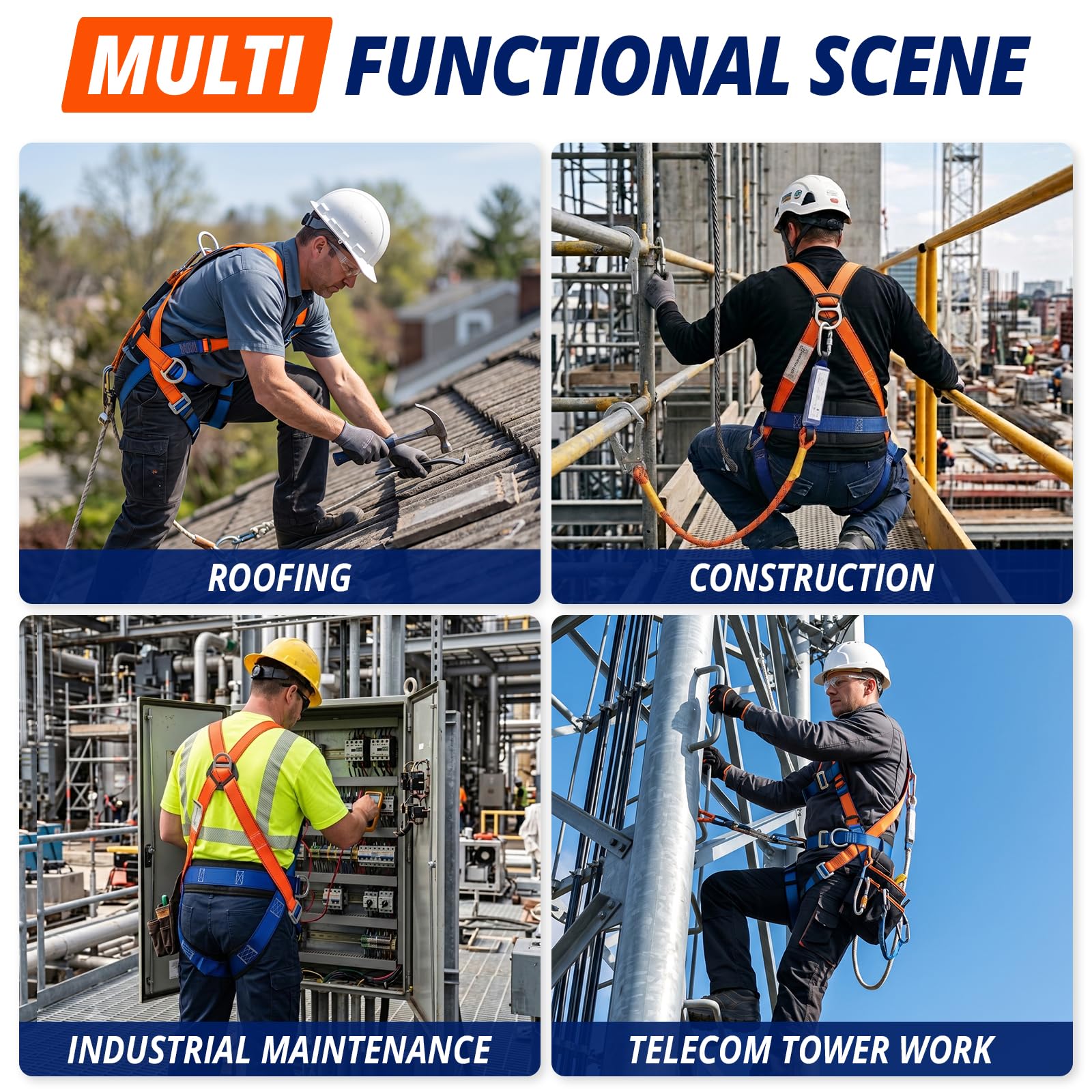 Roofing Safety Harness - Fall Protection Kit -7 Roofing Safety Harness - Fall Protection Kit -7