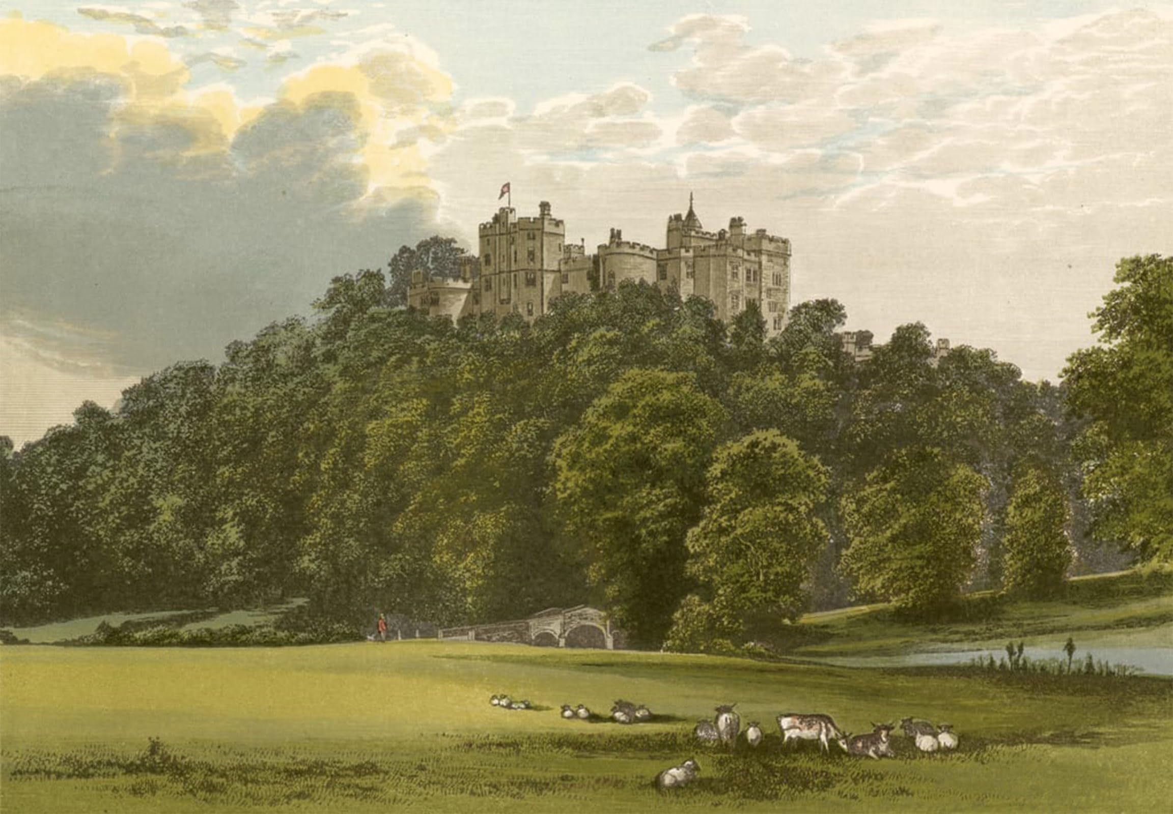 POSTERIIk Famous Modern Artwork Art Mural Dunster Castle by Alexander Lydon Oil Paintings Pictures for Home Decor 60x90cm