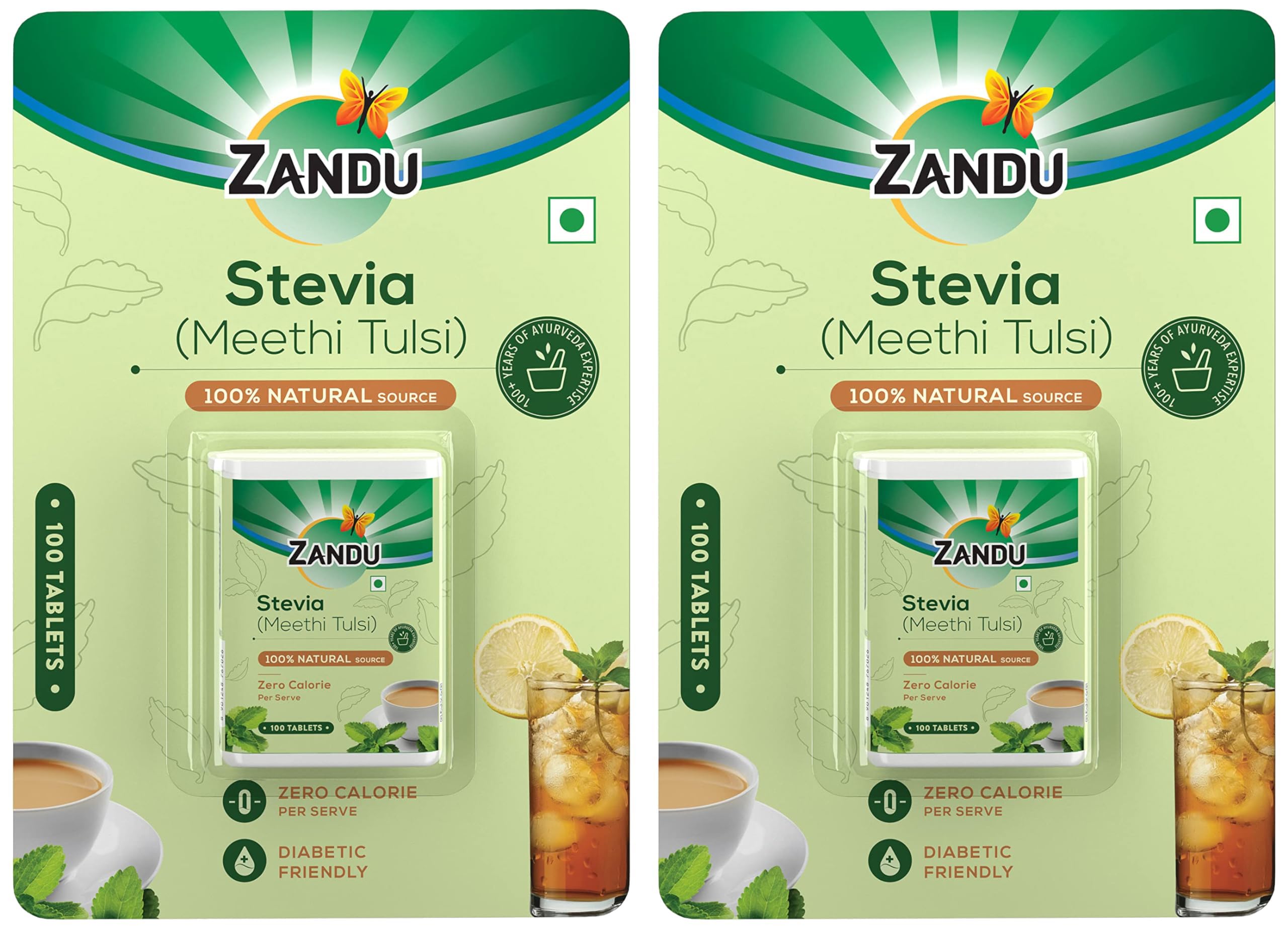 Zandu Stevia (Meethi Tulsi) Tablets- A Healthier Substitute for Sugar | Helps Maintain Healthy Sugar Levels & Healthy Weight (Pack of 200 Tablets)