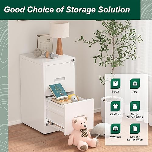 Miniatura 34 de Superday Archivadores de 3 cajones, archivador vertical de 18 pulgadas de profundidad con cerradura, archivador de bloqueo para oficina en casa