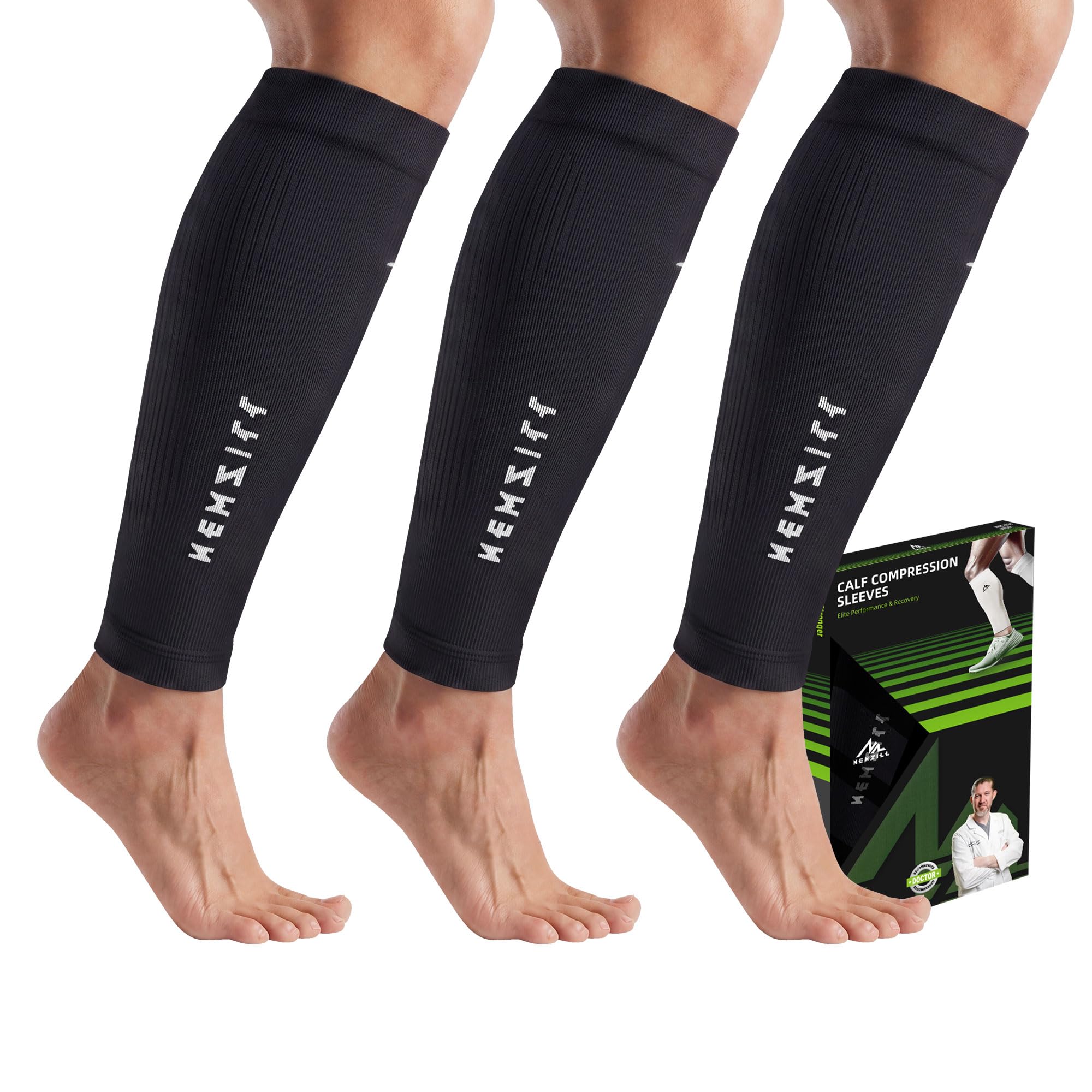 NEWZILL Compression Calf Sleeves (20-30mmHg) for Men &amp; Women Perfect Option to Compression Socks for Running Travel Nursing