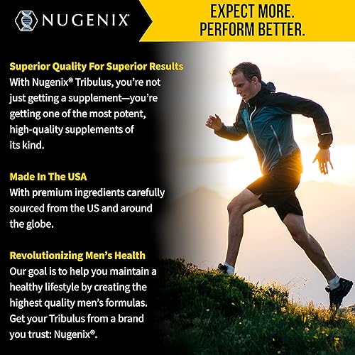 Miniatura 5 de Nugenix Essentials Tribulus Terrestris - Extracto para hombres, 95% de saponinas totales, 1000 mg de alta potencia, extra fuerte, 60