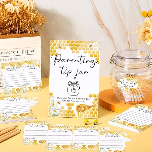Miniatura 4 de Roowest Tarjetas de consejos de baby shower para los nuevos padres que lo serán - Juego de jarra de consejos para nuevos padres 60 tarjetas de