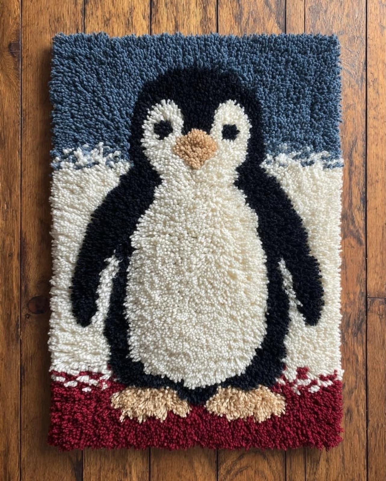 Wallphantom Latch Hook Rug Kit,Penguins in the Snow