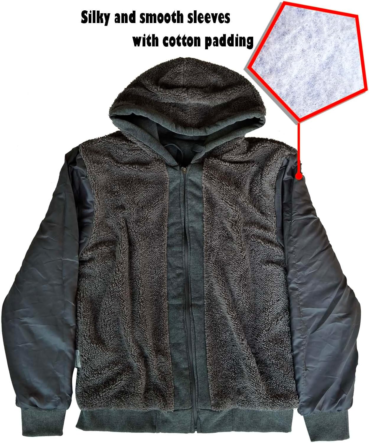 Winter Hoodies for Men，Sherpa Fleece Lined Jackets Thermal Fashion Hooded Coats Zip Up Sweatshirt - Image 4