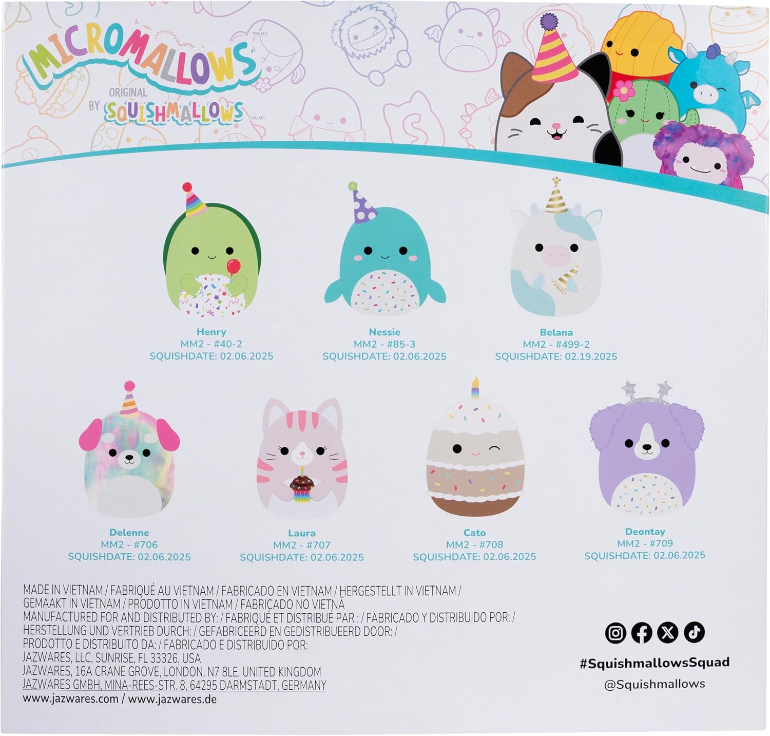 Squishmallows Original Micromallows Plush Birthday Countdown 7-Pack