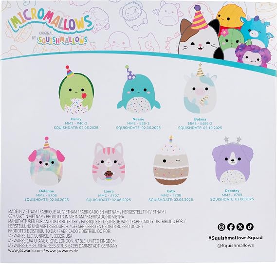 Squishmallows Original Micromallows Plush Birthday Countdown 7-Pack