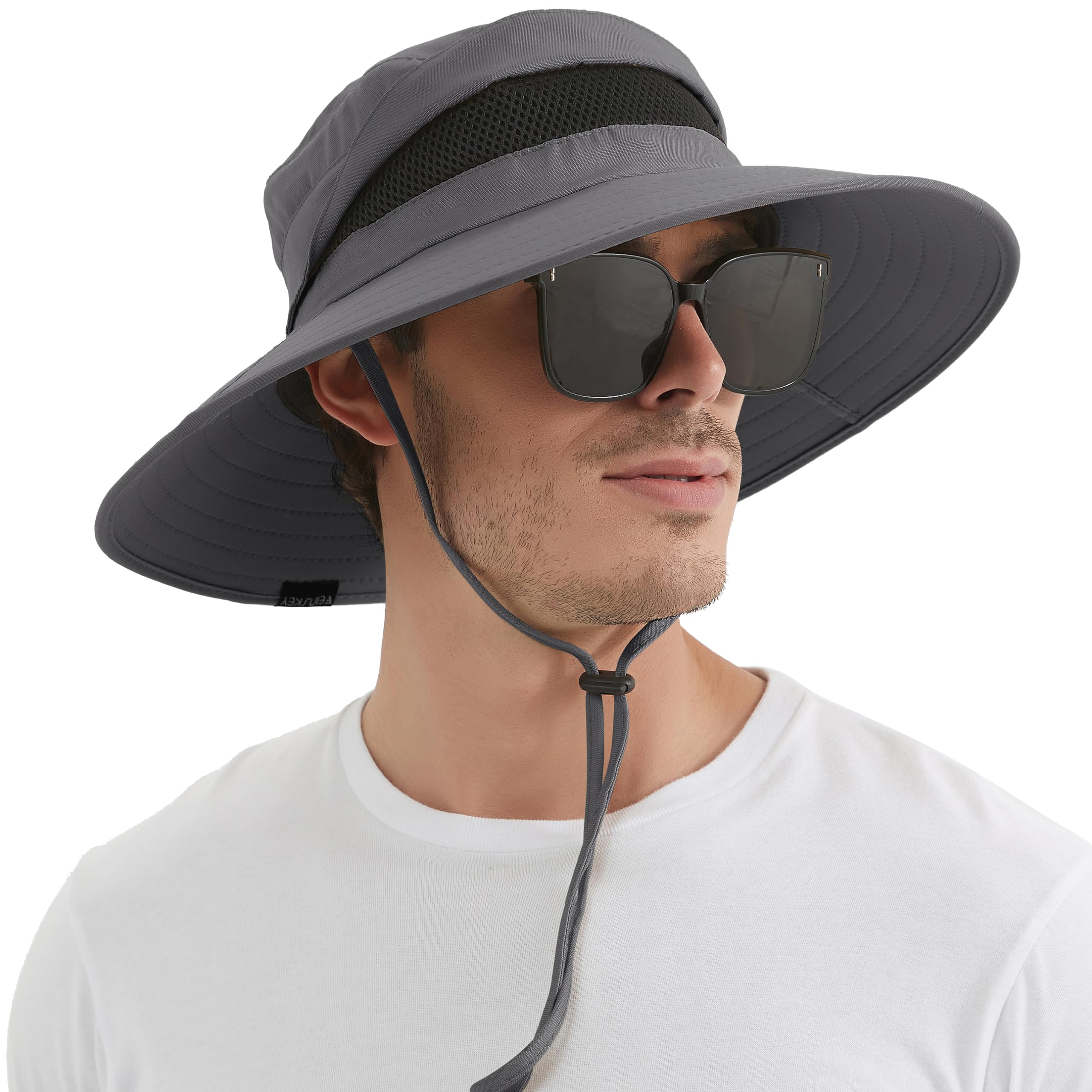 EINSKEY Sombrero de sol para hombre, impermeable, protección UV, ala ancha, para playa, viajes, golf, safari, jardín, pesca, senderismo