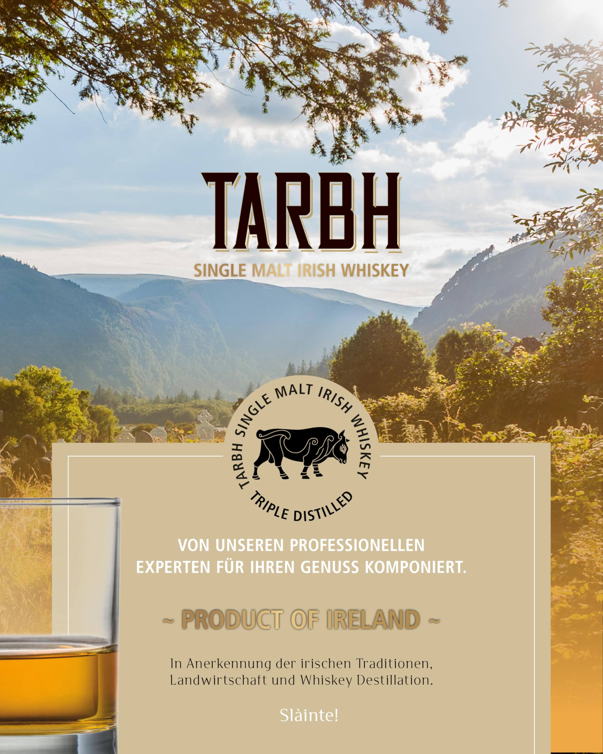 TARBH Contemporary Series Single Malt Irish Whiskey 0,7 l 40% - Small Batch, Triple Distilled & Non-Chill Filtered, Gereift in Bourbonfässern, Aromatisch mit Karamell- und Vanillenoten