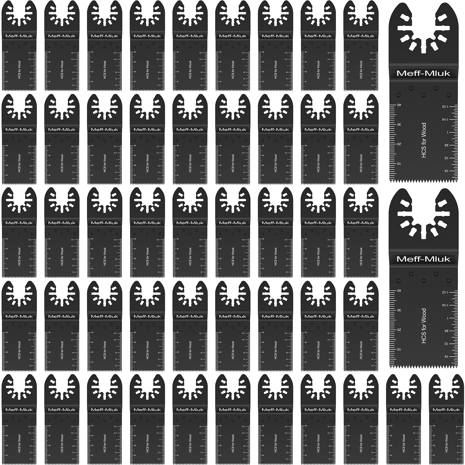 50Pcs Oscillating Tool Blades Professional Universal Oscillating Saw Blades Wood Multitool Blades Compatible with Dewalt, Milwaukee, Makita, Ryobi, Rockwell, Bosch