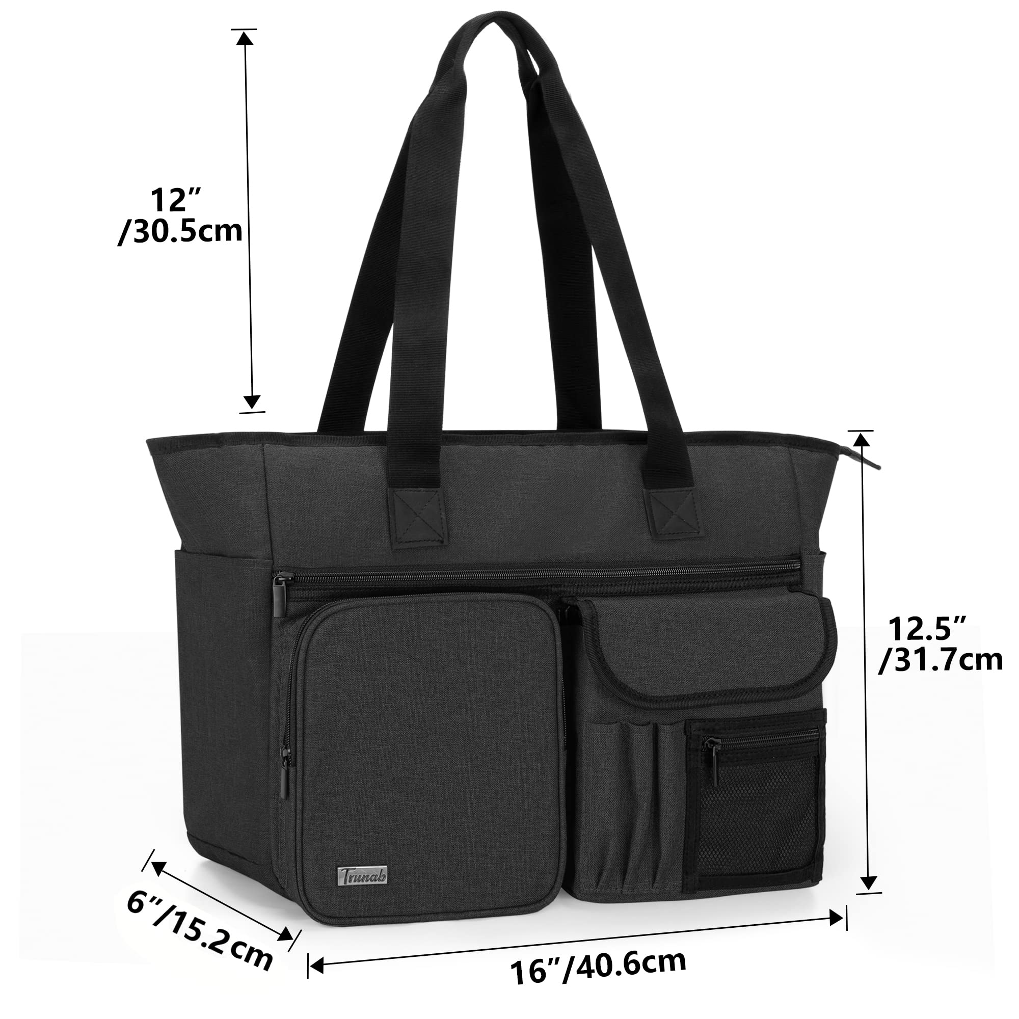 Trunab Bolsa de enfermera para el trabajo con funda acolchada para laptop de 15.6 pulgadas, bolsa de enfermera con múltiples bolsillos para visita de hospicio, atención médica en el hogar, estudiantes
