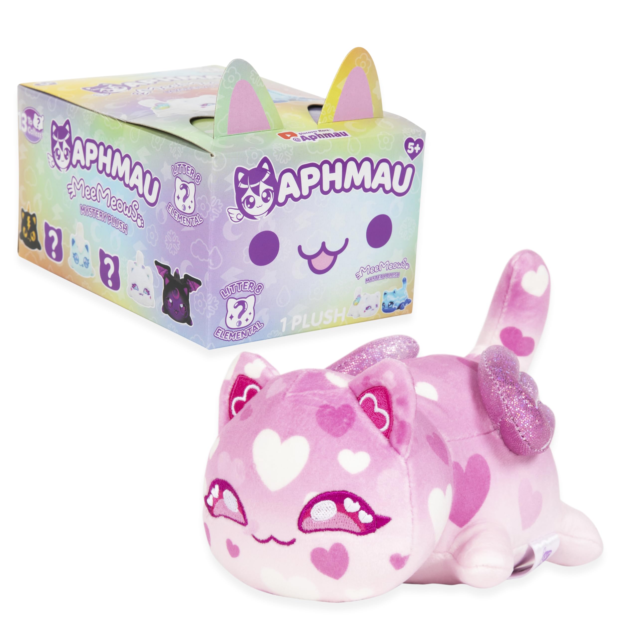 Aphmau MeeMeow Mystery Plush 15.2 cm – seria 8, kanał gier YouTube Minecraft, Blind Box, 1 z 8 możliwych, zabawny element MeeMeows inspirowany Minecraftem, oficjalny produkt