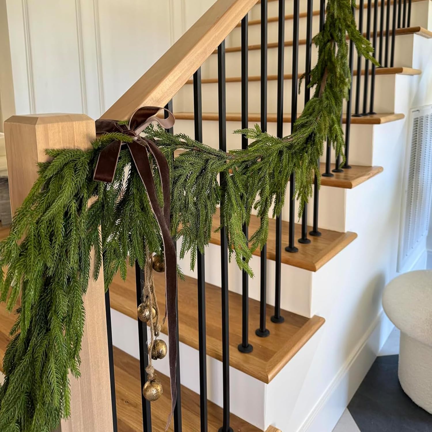 Christmas Garland for Mantle, Norfolk Pine Garland Artificial Greenery Garlands for Table, Wall, Mantle, Indoor, Outdoor Christmas Decorations(1 PCS, 6 FT) - Image 5