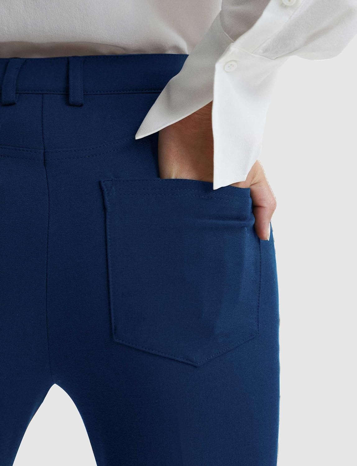 Houmous S-XXL 29'' 31'' 33'' 35'' Inseam Women's Bootcut Dress Pants Pockets Stretch Work Lounge Pant Office Casual - Image 4