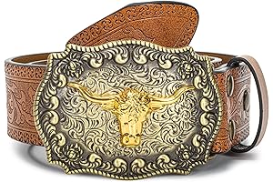 YCMI Classic Western Cowboy Belt for Boys Ages 10-12