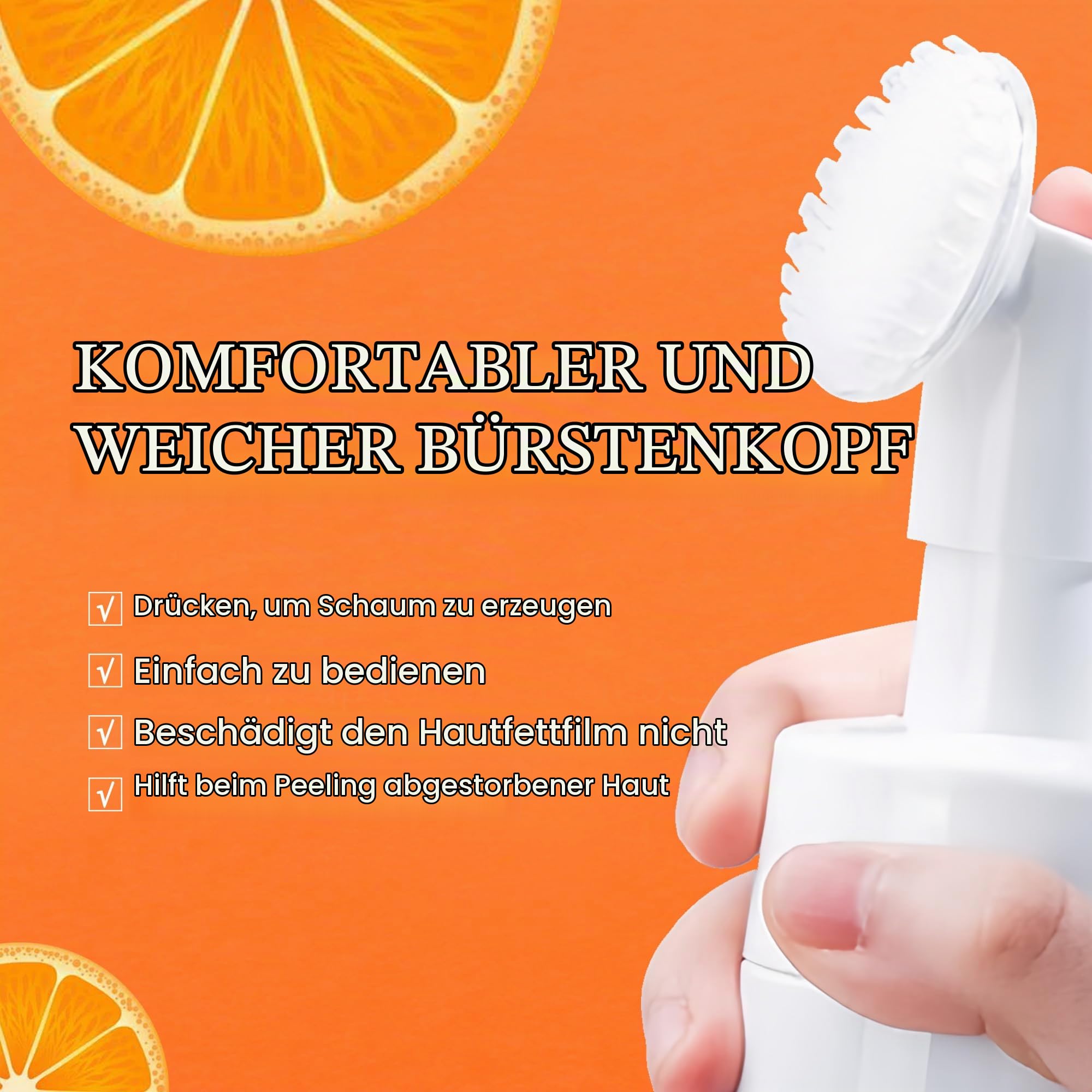 FluMisch Kurkuma- und Kojisäure-Gesichtsreiniger, aufhellendes Kurkuma-Gesichtswasser mit weichen Massageköpfen, ultrasanftes, schäumendes Gesichtswasser für Tiefenreinigung & Feuchtigkeitspflege