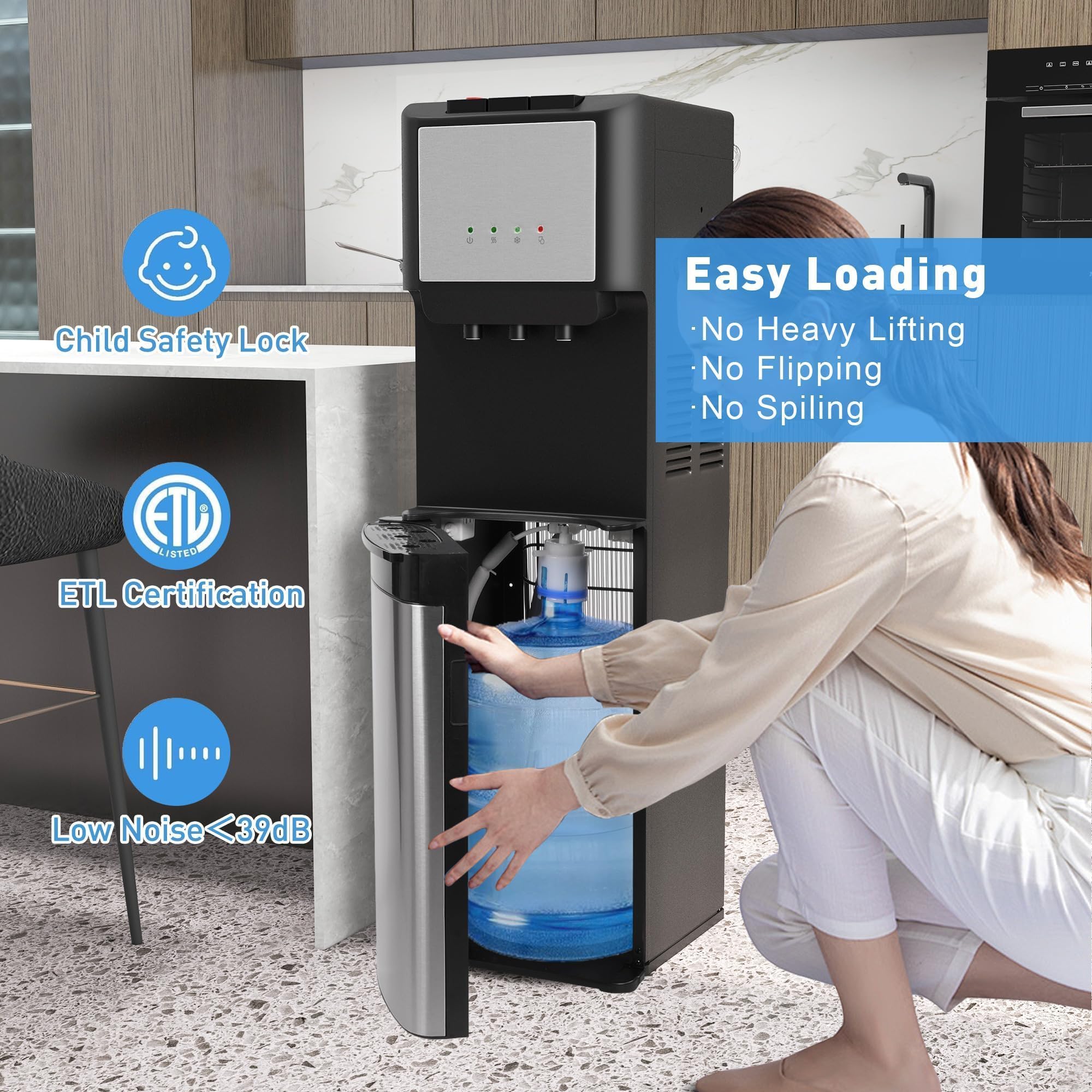 Hot And Cold Water Cooler Bottom Loading Water Cooler Dispenser For 5 ...