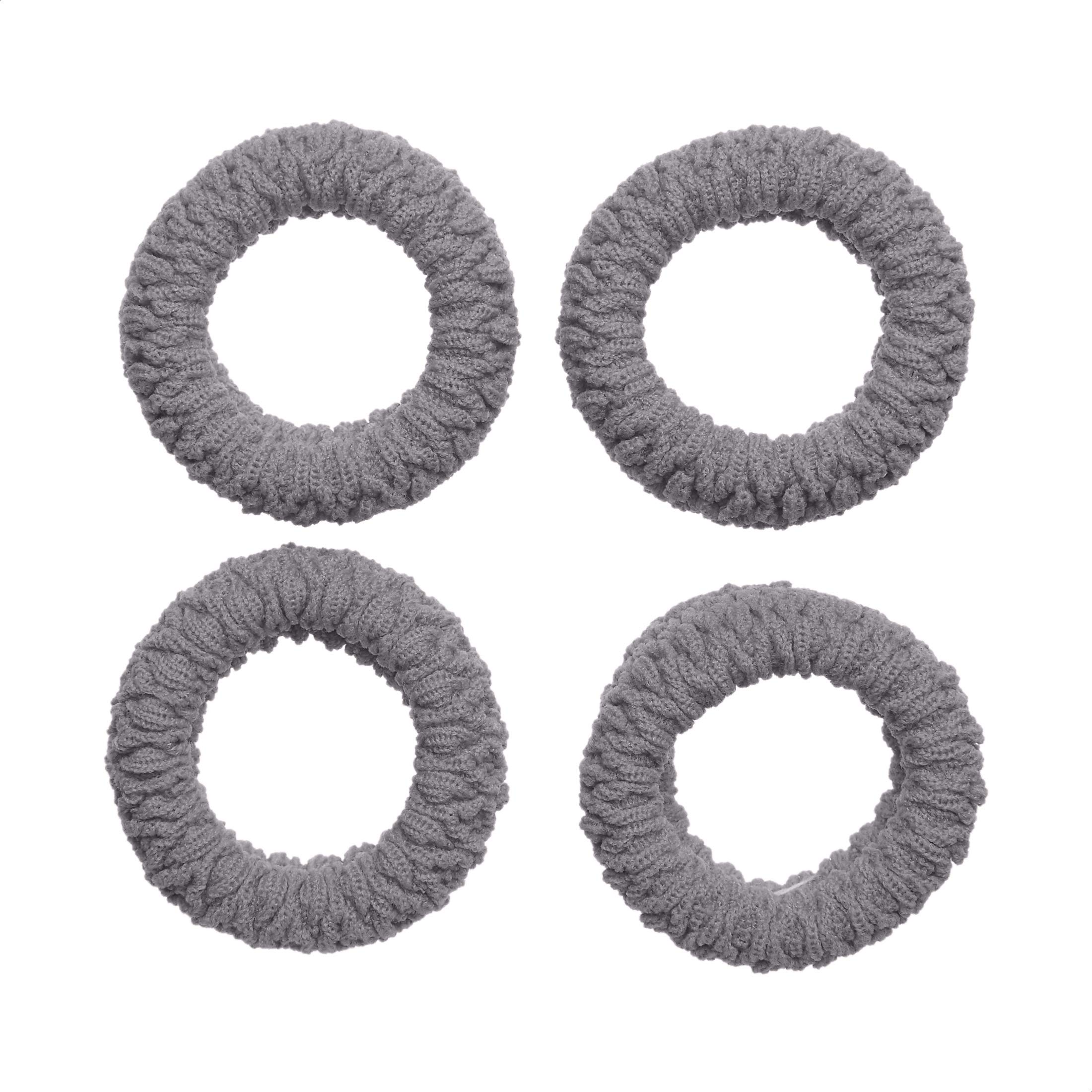 Amazon Brand - Solimo Women's Rubber Bands, Simple Grey, Pack of 4