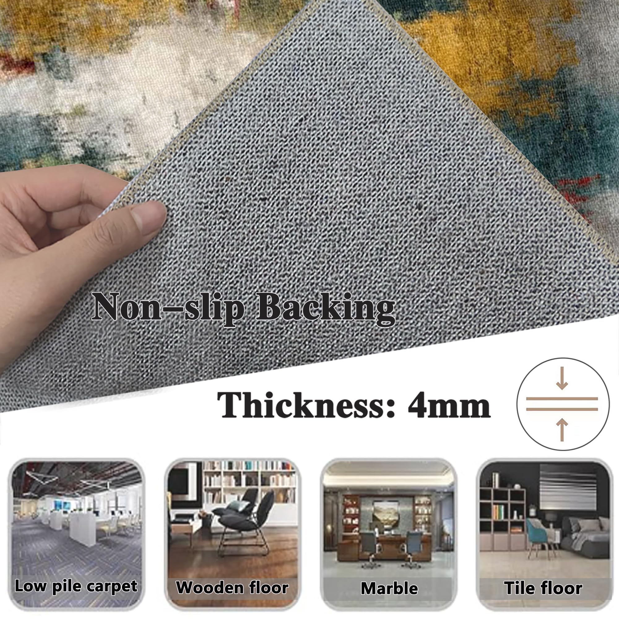 Tapis Protège-Sol pour Chaise, Tapis Chaise de Bureau Gaming Tapis de Sol Bureau Tissu, Antidérapant Tapis Chaise de Bureau, Tapis de Protection pour Bois/Carrelage pour Bureau et Maison 140 x 180 cm