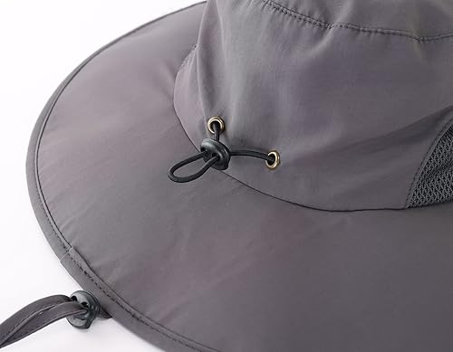 Miniatura 6 de Home Prefer Sombrero de pesca de ala ancha UPF50+ para hombre al aire libre con solapa para el cuello