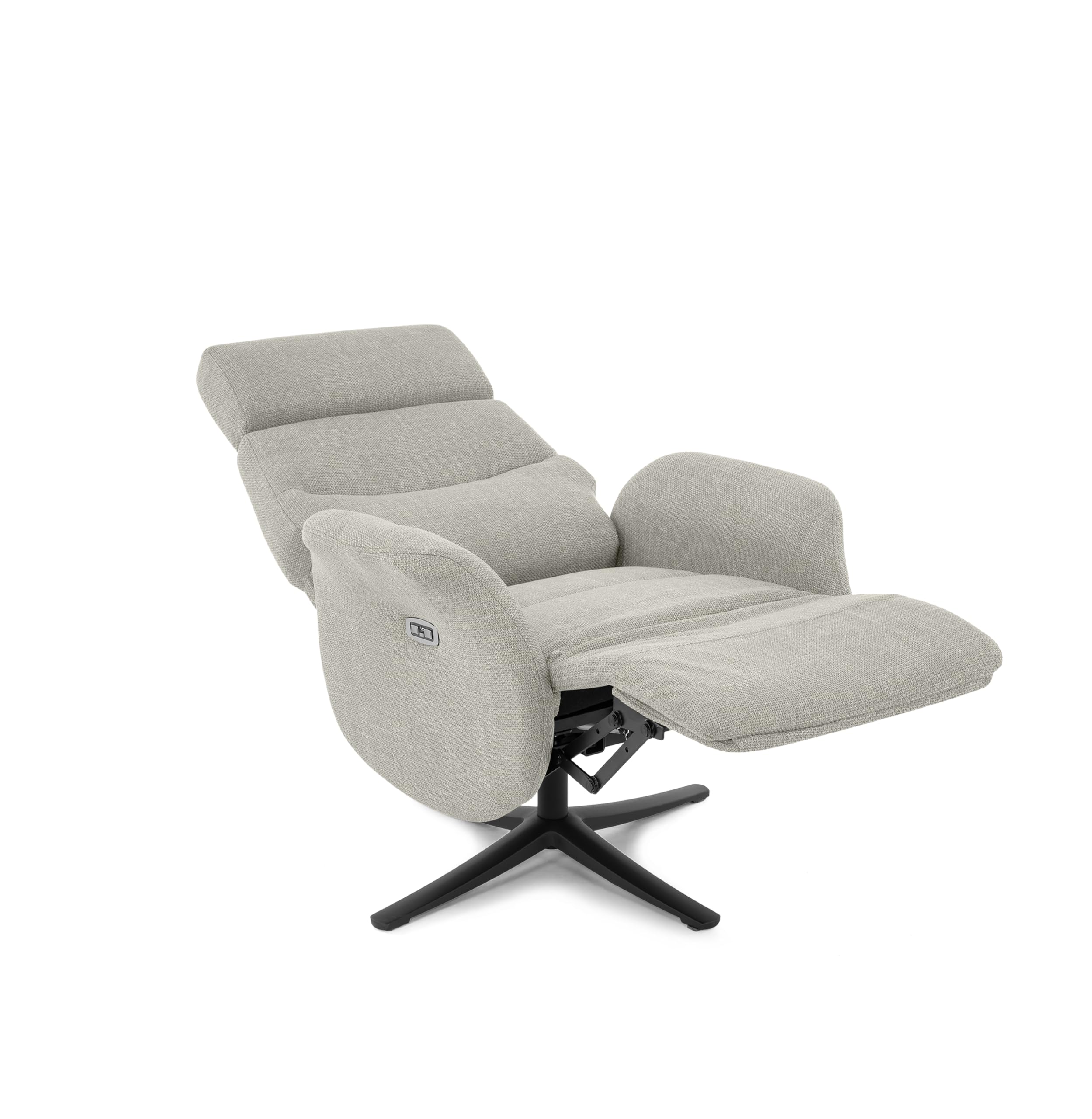 Sillón Relax Giratorio Marvin con 2 Motores Independientes | Cabezal Regulable en Altura y Posiciones | Botón Cierre Automático, Puerto USB y Tapizado Antimanchas Aquaclean (Beige)