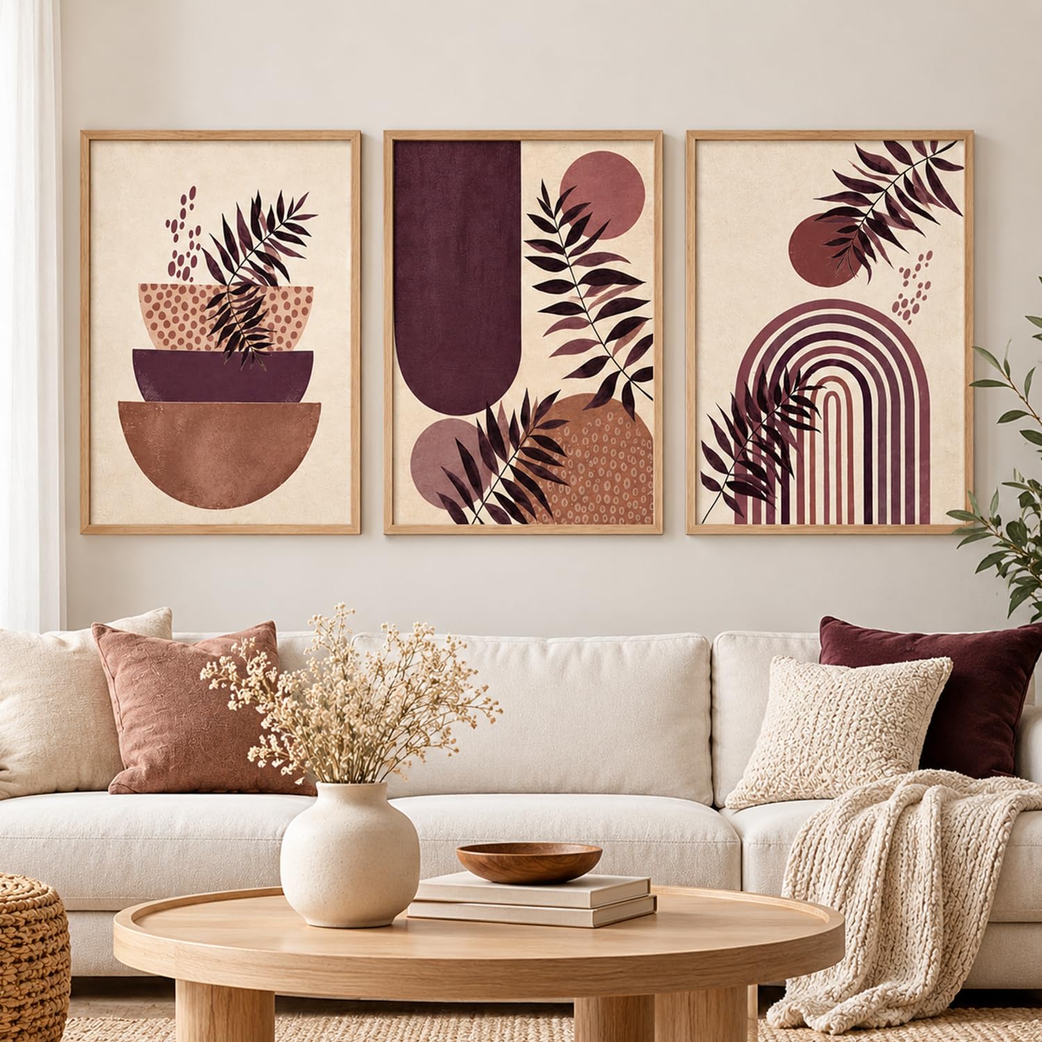 BOHO Wall Art Set - 3 Framed Prints -1 BOHO Wall Art Set - 3 Framed Prints -1
