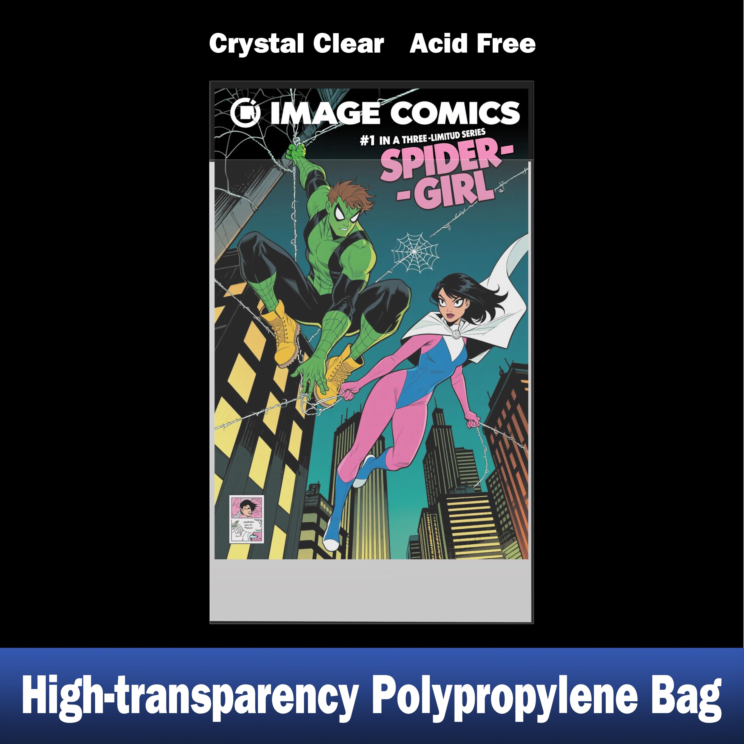 100ct Current Comic Book Bags,3.5 Mil Thick Comic Book Sleeves,Acid-Free Crystal Clear,7.2 X 10.5 inch,Archival Quality,Fits Standard Comic Book Storage