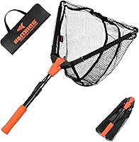 KastKing Pontus Folding Fishing Landing Net - Lightweight Aluminum Handle, Built-in Fish Ruler, Floating EVA Foam, 28-61in Sizes