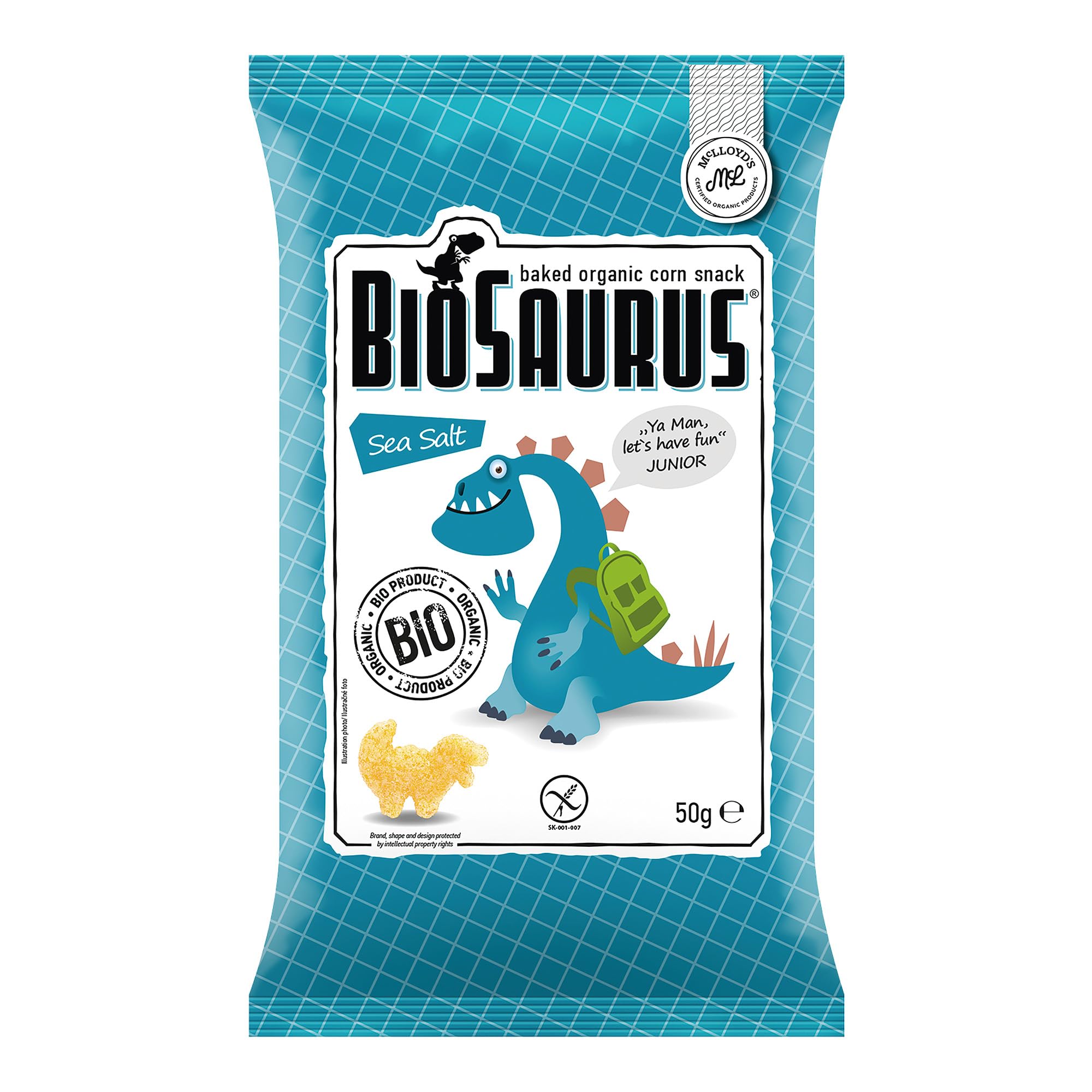Mc Lloyd's - Pack de 12 Bolsas de 50 Gr - Snack Ecológico de Maiz con Sal Marina - Apto para Veganos